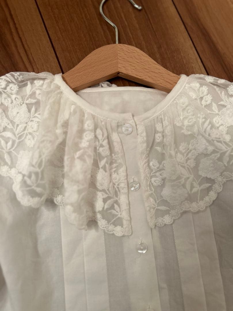 Coquette(コケット) レース襟ブラウス＋サイドリボンジャンパースカート