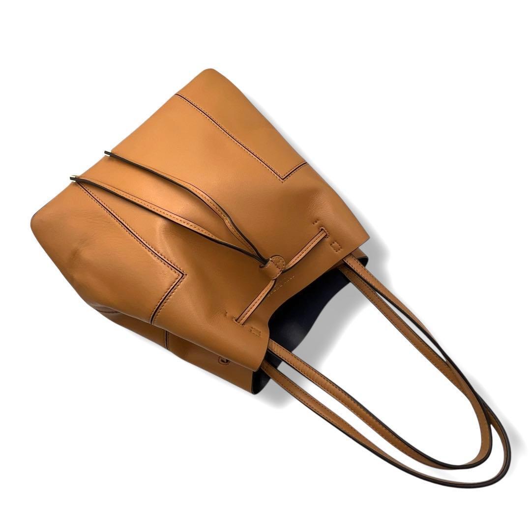 極美品 トリーバーチ ブロックT トートバッグ バケット 巾着 茶色