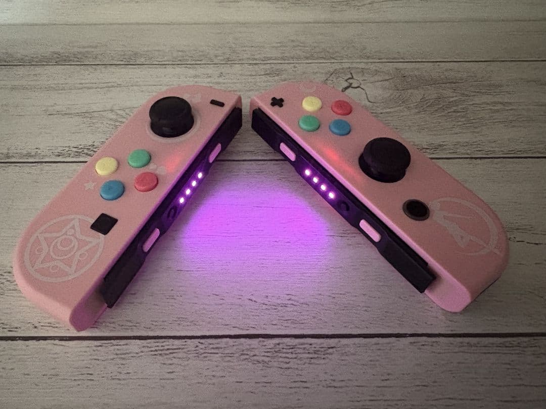 34任天堂純正品【ledカスタム& セラミュ】Nintendo ジョイコン 美品