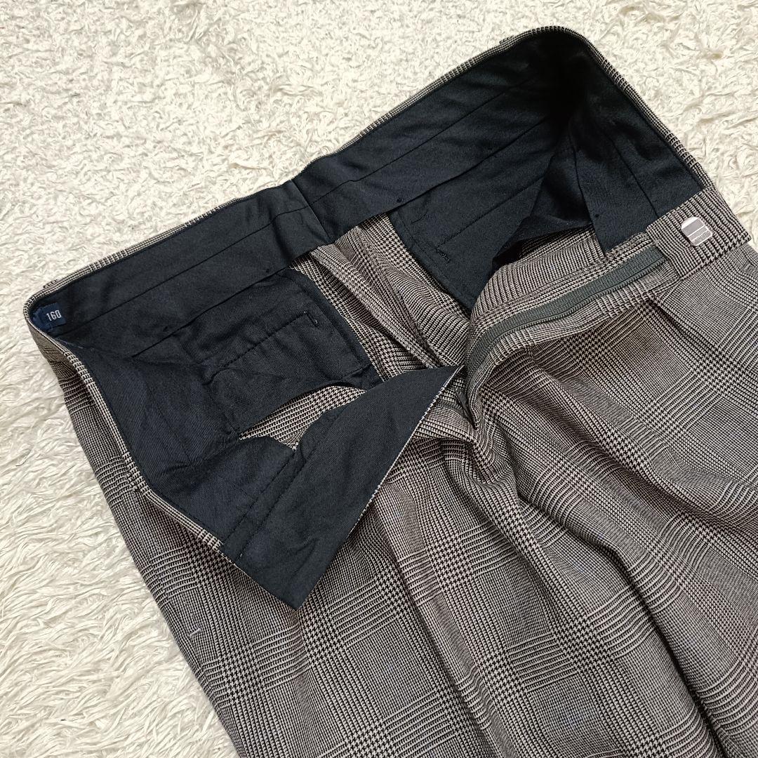 【極美品】ラルフローレン 紺ブレ スーツ 金ボタン グレンチェック柄 160