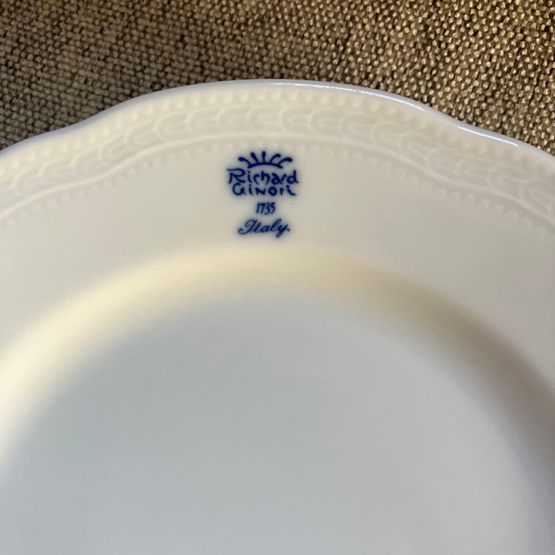 Ginori ジノリ ボンジョルノ ブルーロゴ 1735 ホワイト3枚