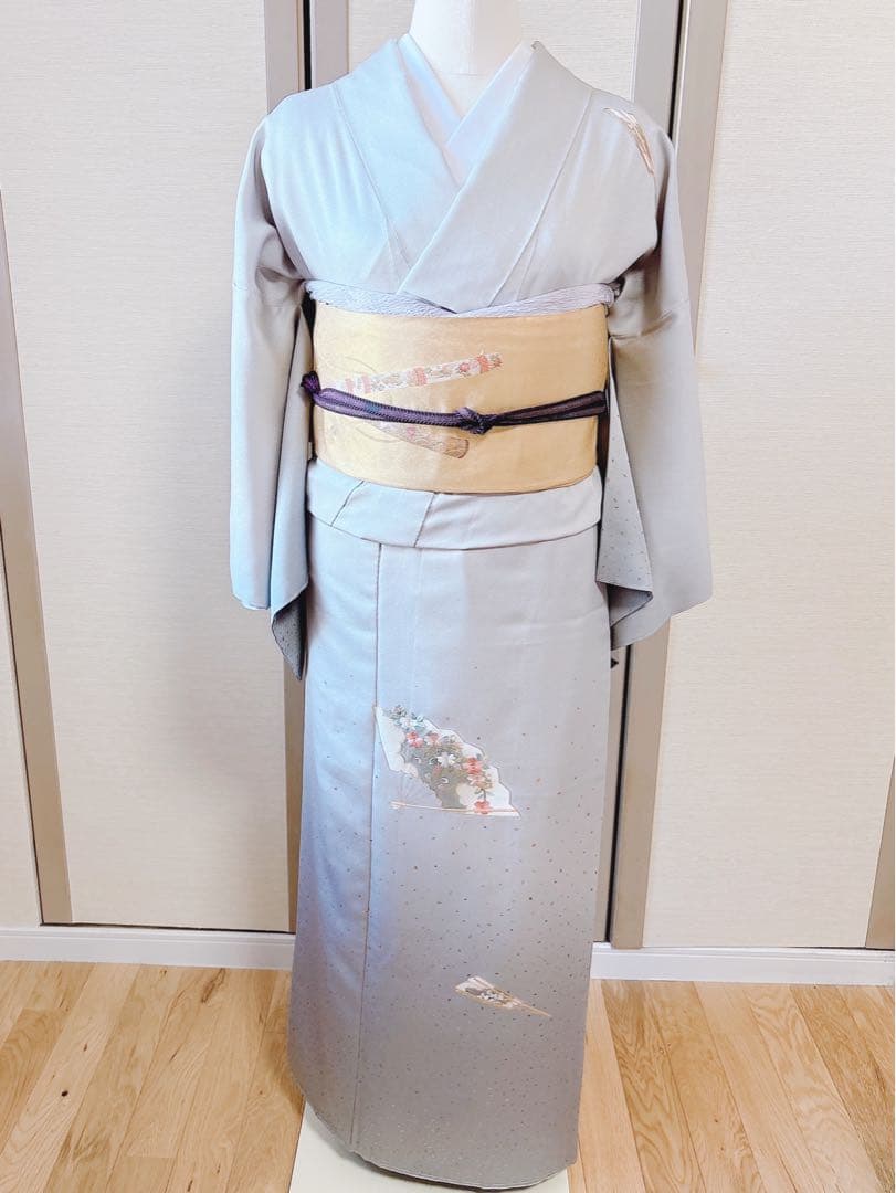 美品　訪問着　フルセット　作家物　金彩　刺繍 卒業式　入学式　大きいサイズ　袋帯