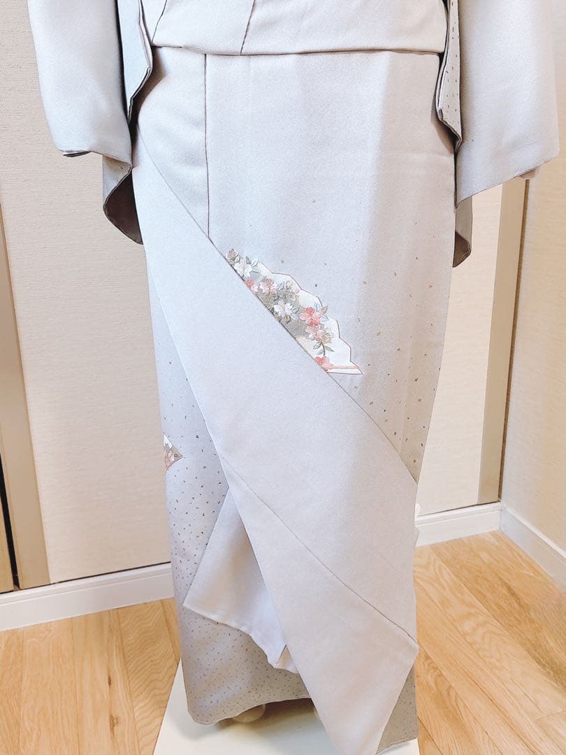 美品　訪問着　フルセット　作家物　金彩　刺繍 卒業式　入学式　大きいサイズ　袋帯