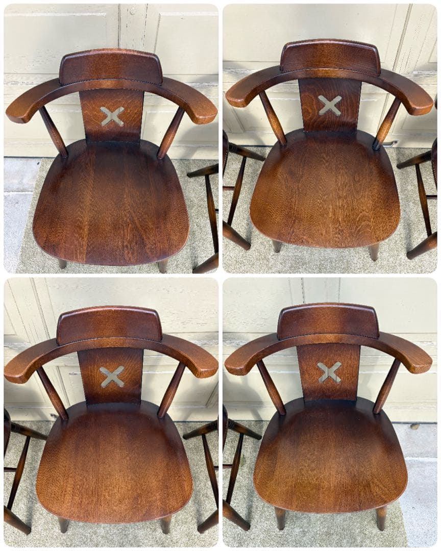 ①飛騨産業（キツツキ）X透かし 無垢材 ダイニングチェア ★1脚からの販売