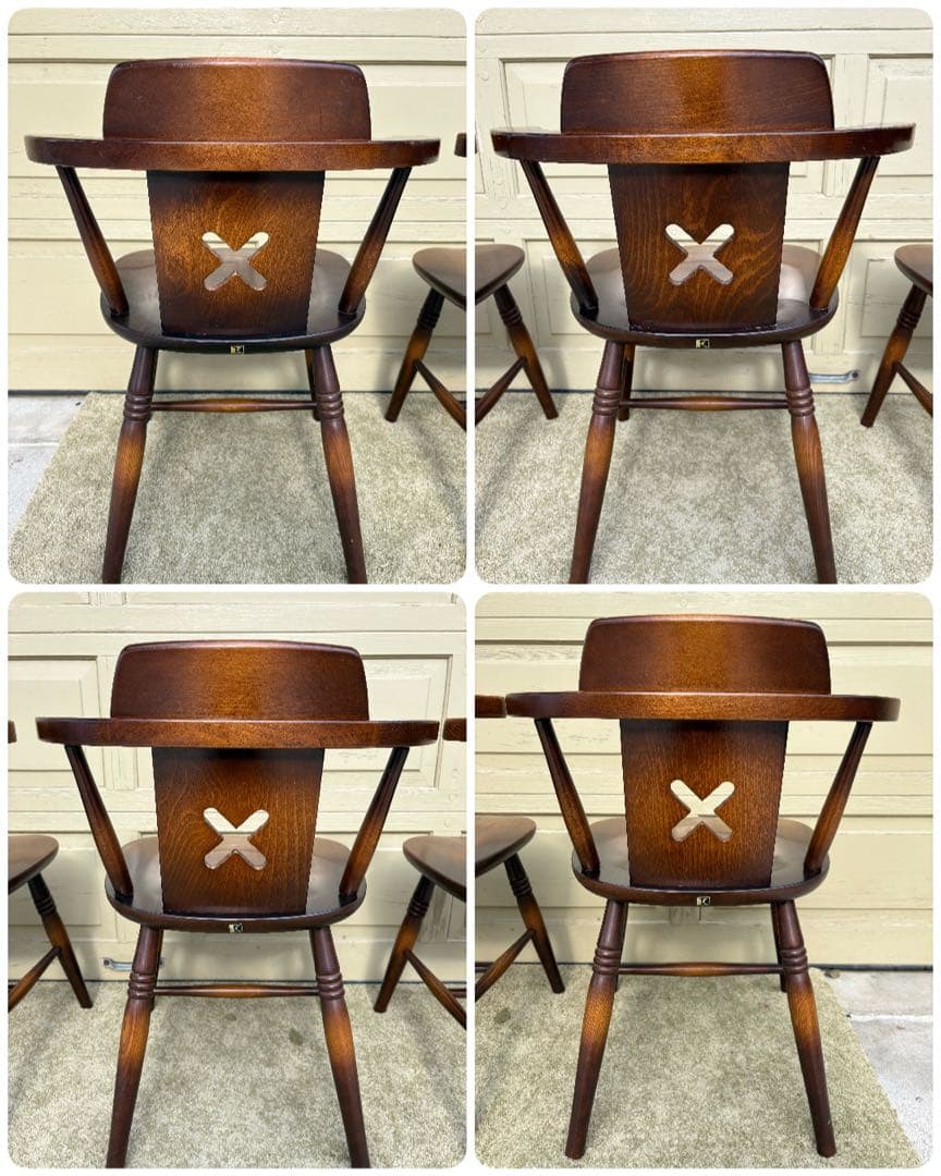 ①飛騨産業（キツツキ）X透かし 無垢材 ダイニングチェア ★1脚からの販売