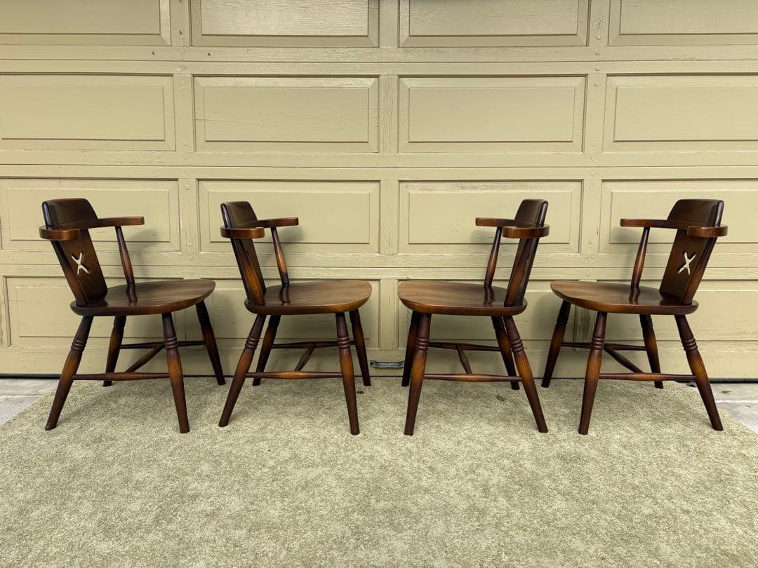 ①飛騨産業（キツツキ）X透かし 無垢材 ダイニングチェア ★1脚からの販売