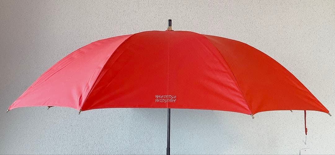 新品★マッキントッシュフィロソフィー★晴雨兼用バンブーハンドル長傘日傘★オレンジ