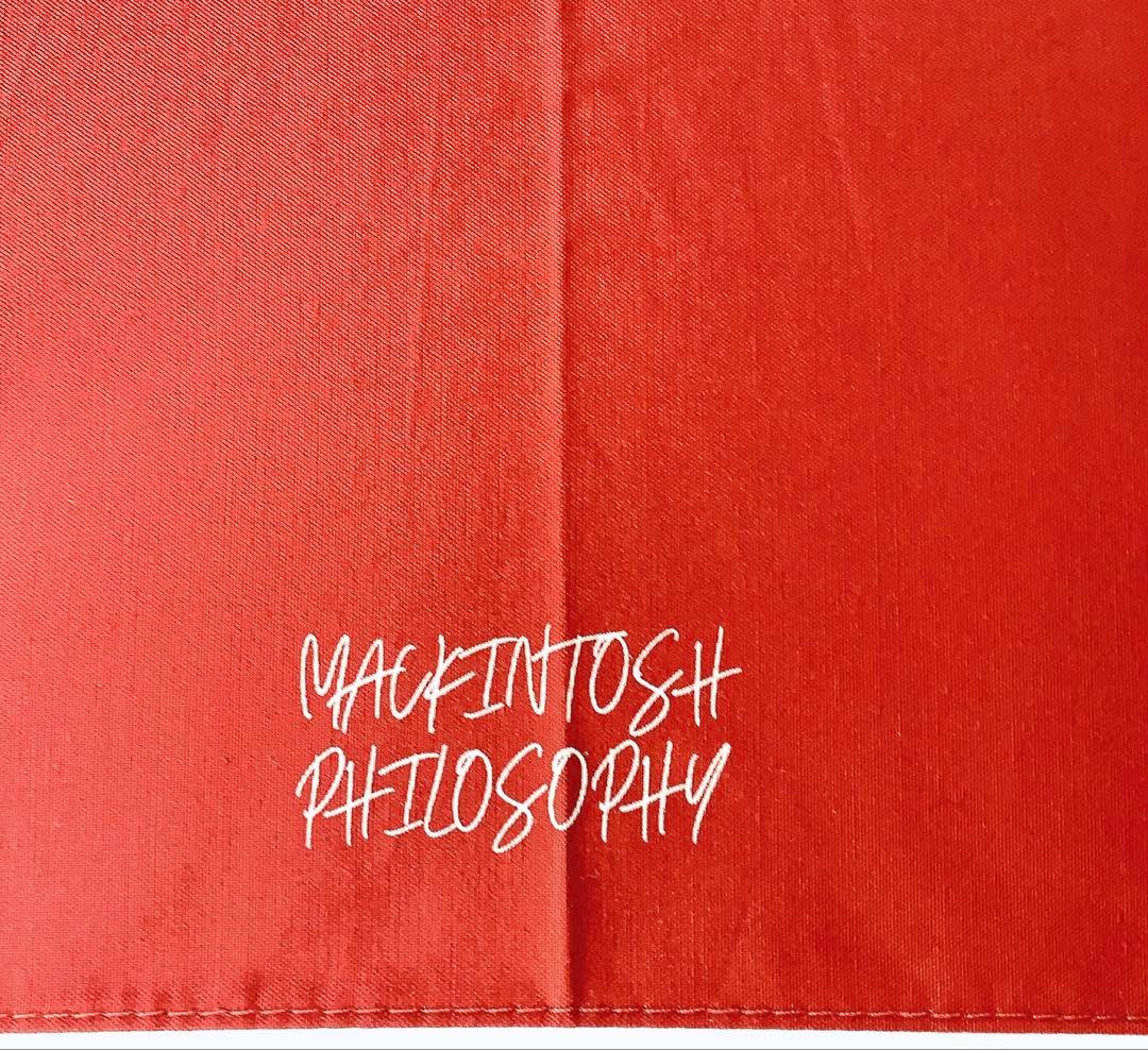 新品★マッキントッシュフィロソフィー★晴雨兼用バンブーハンドル長傘日傘★オレンジ