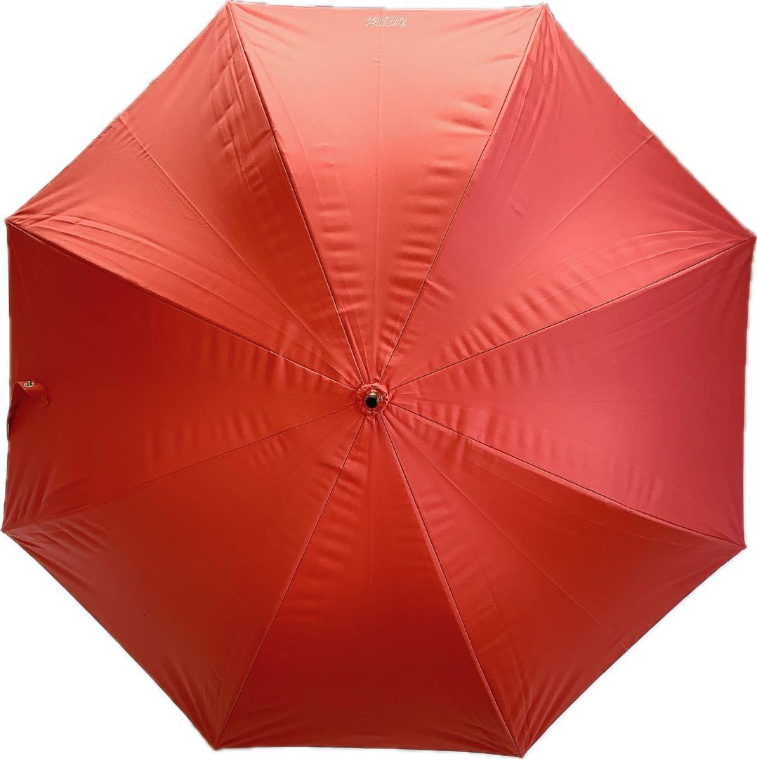 新品★マッキントッシュフィロソフィー★晴雨兼用バンブーハンドル長傘日傘★オレンジ