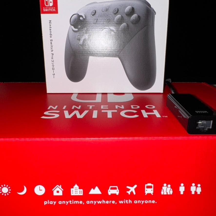 美品 Nintendo Switch 本体 プロコン 有線接続用LANアダプタ付
