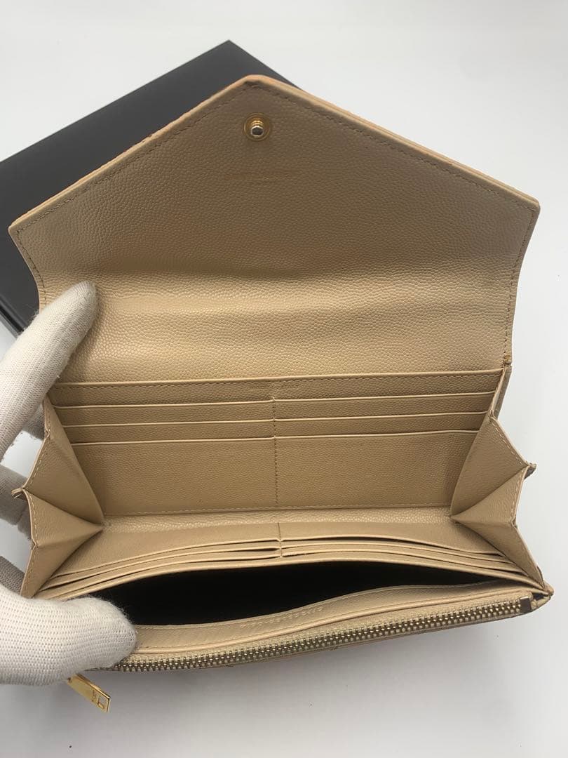 イヴサンローラン 長財布 二つ折りロングレザーウォレット レディース 表記無