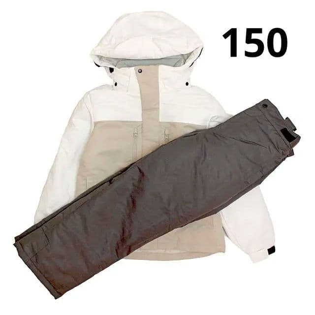 新品 スキーウェア 上下セット 女の子 子供 キッズ ジュニア ベージュ 150