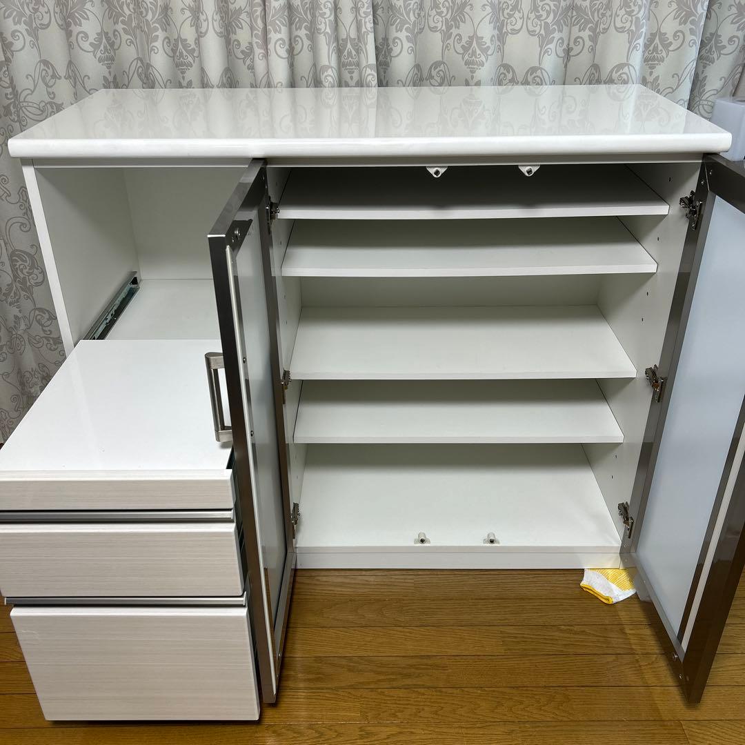 送料込み傷ありニトリ　キッチンカウンター　ポスティア120 梱包発送たのメル便