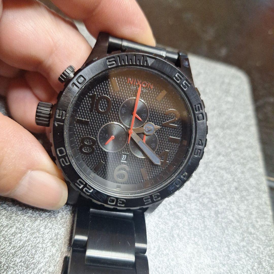 美品　NIXON 51-30 CHRONO ブラッククロノグラフ 箱・取説