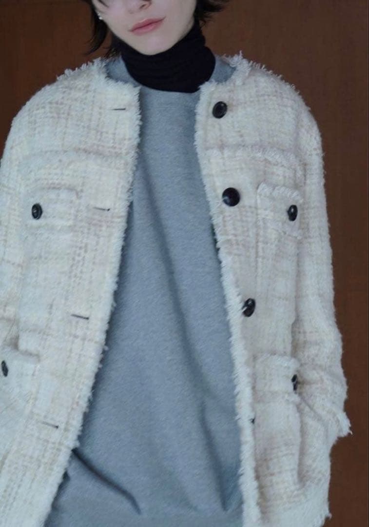 新品未使用タグ付き　CLANE NO COLOR TWEED JACKET