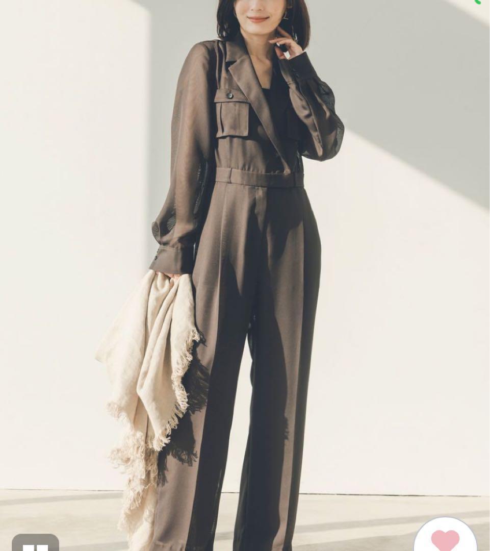 未使用級✨anuans 25年モデル サファリシアーオールインワン ワンピース