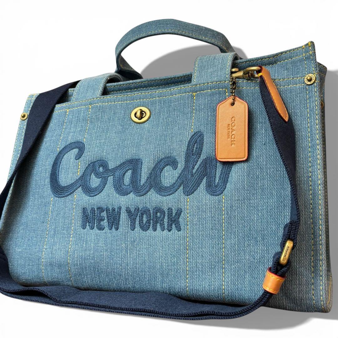 【✨美品✨】コーチ COACH 2WAYバッグ デニムカーゴトート A4