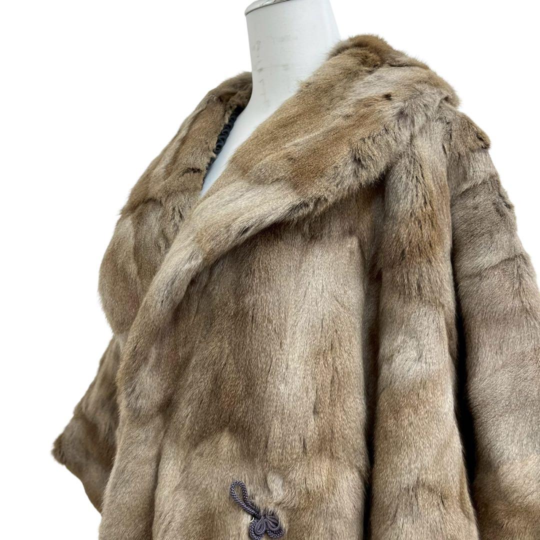 【ヴィンテージ本毛皮ファーコート1相当茶系80年代頃付き】