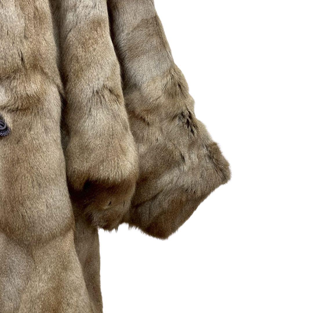 【ヴィンテージ本毛皮ファーコート1相当茶系80年代頃付き】