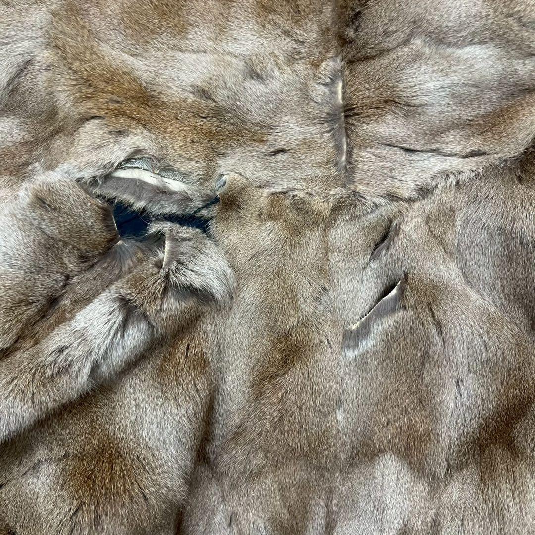 【ヴィンテージ本毛皮ファーコート1相当茶系80年代頃付き】