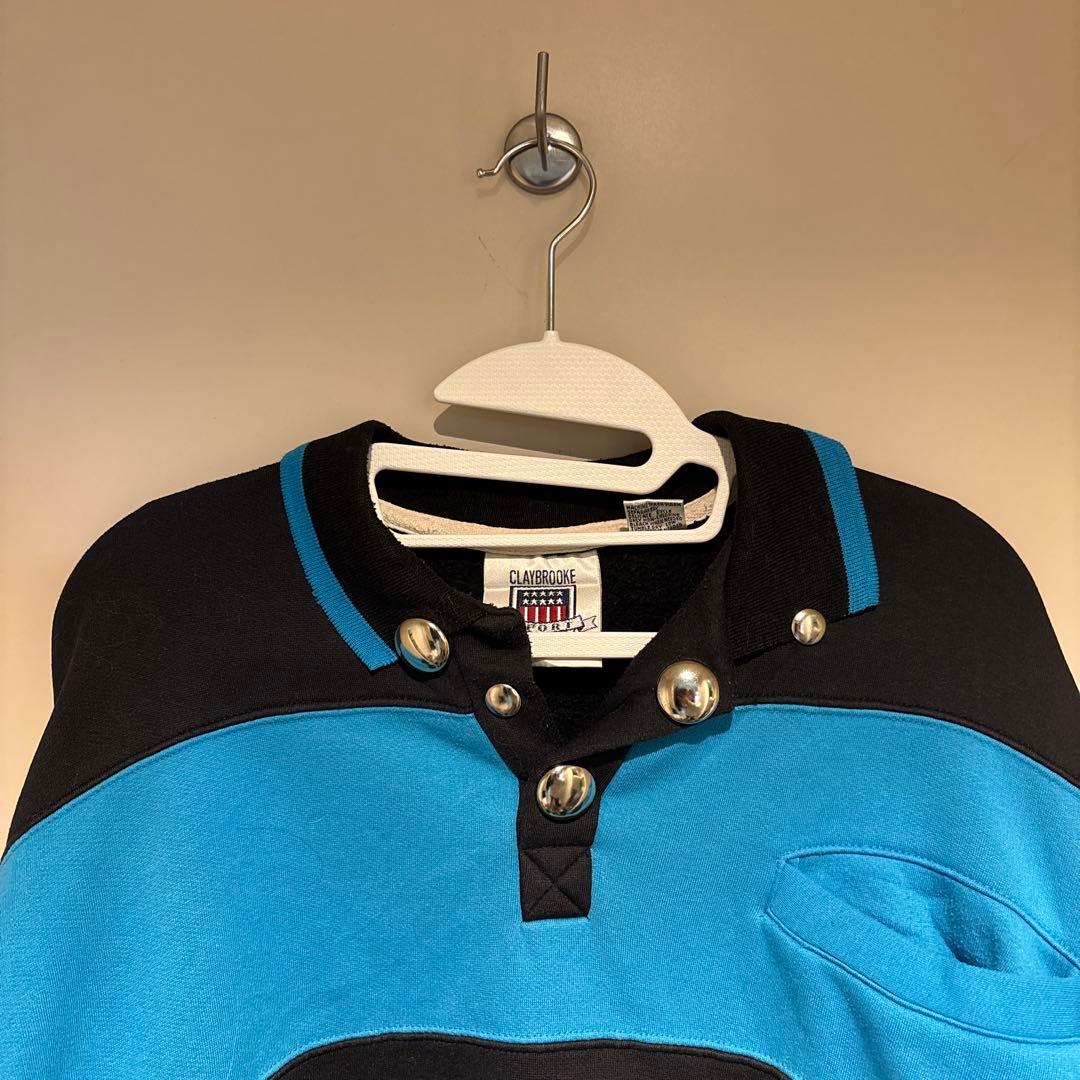 【フォロー割大歓迎】スウェット メンズ ボーダー 黒 水色 tyt スタッズ