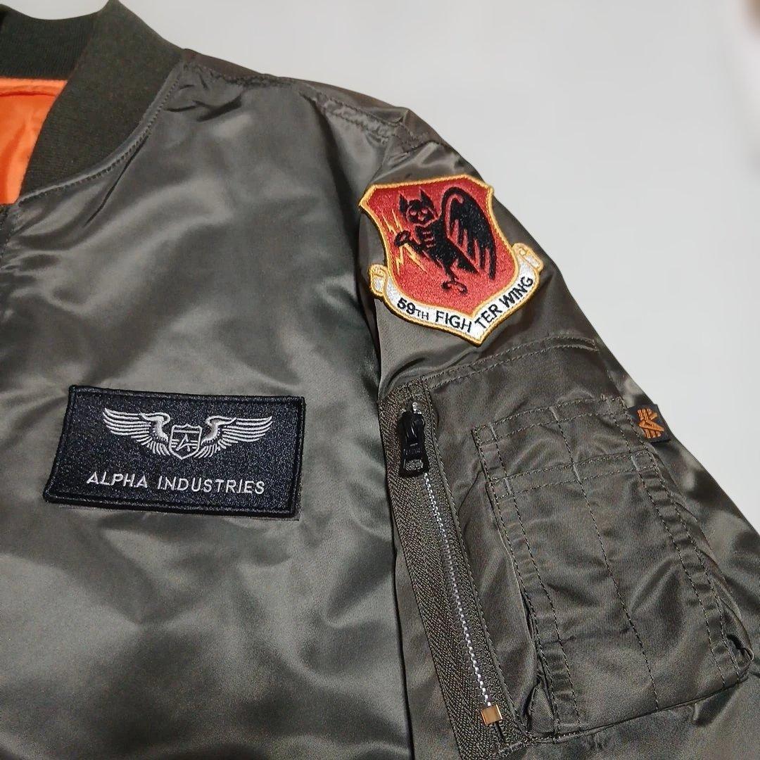 フライトジャケットMA1 AIRCREW TIGHT PATCH濃緑灰L新品同様