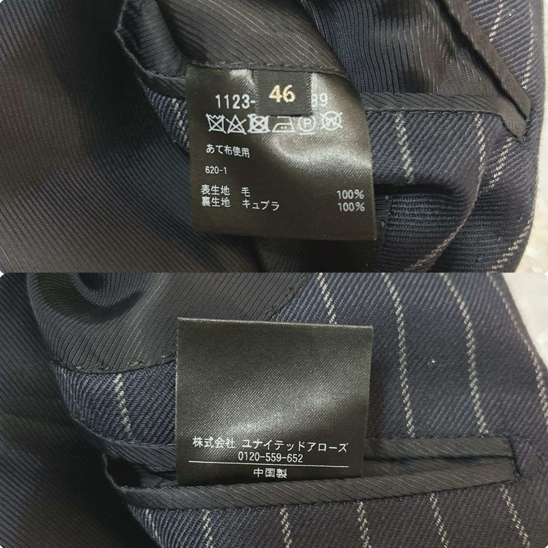 美品★SOVEREIGN ハンドライン チョークストライプ シングル3Bスーツ