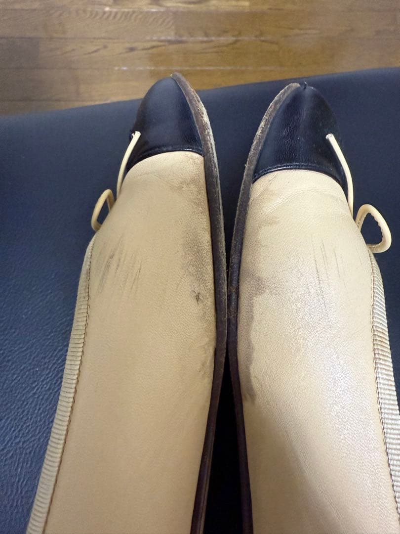 再出品⭐︎格安出品⭐︎CHANELシャネルバレリーナ ベージュ & ブラック38.5