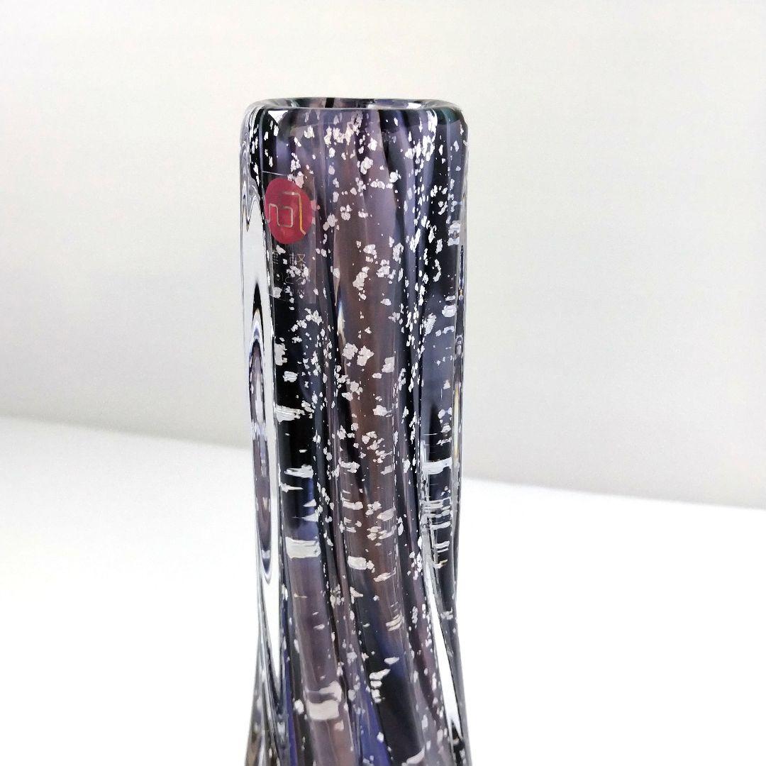 新品未使用 津軽びーどろ フラワーベース 夜空 季明かり 吹きガラス ガラス