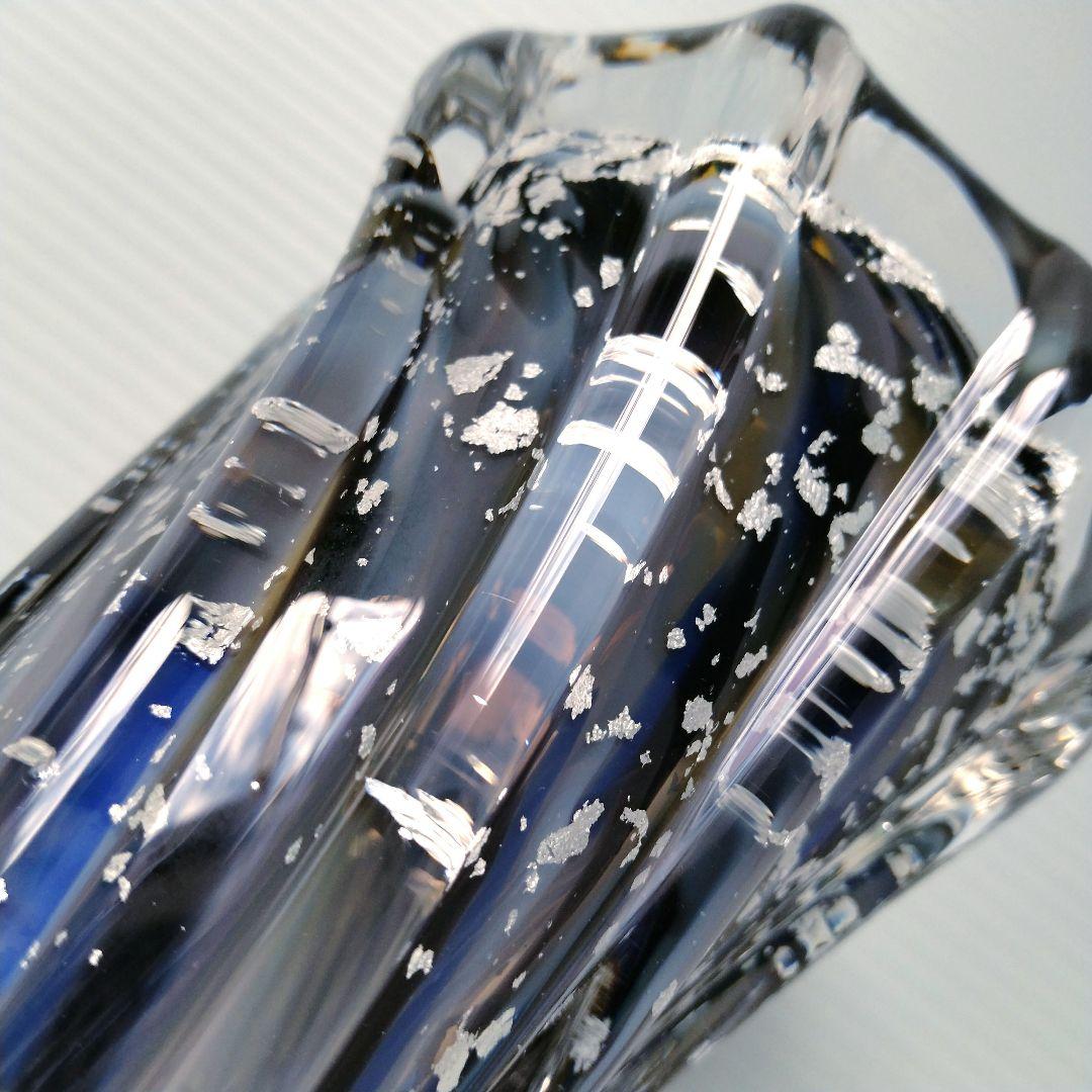 新品未使用 津軽びーどろ フラワーベース 夜空 季明かり 吹きガラス ガラス