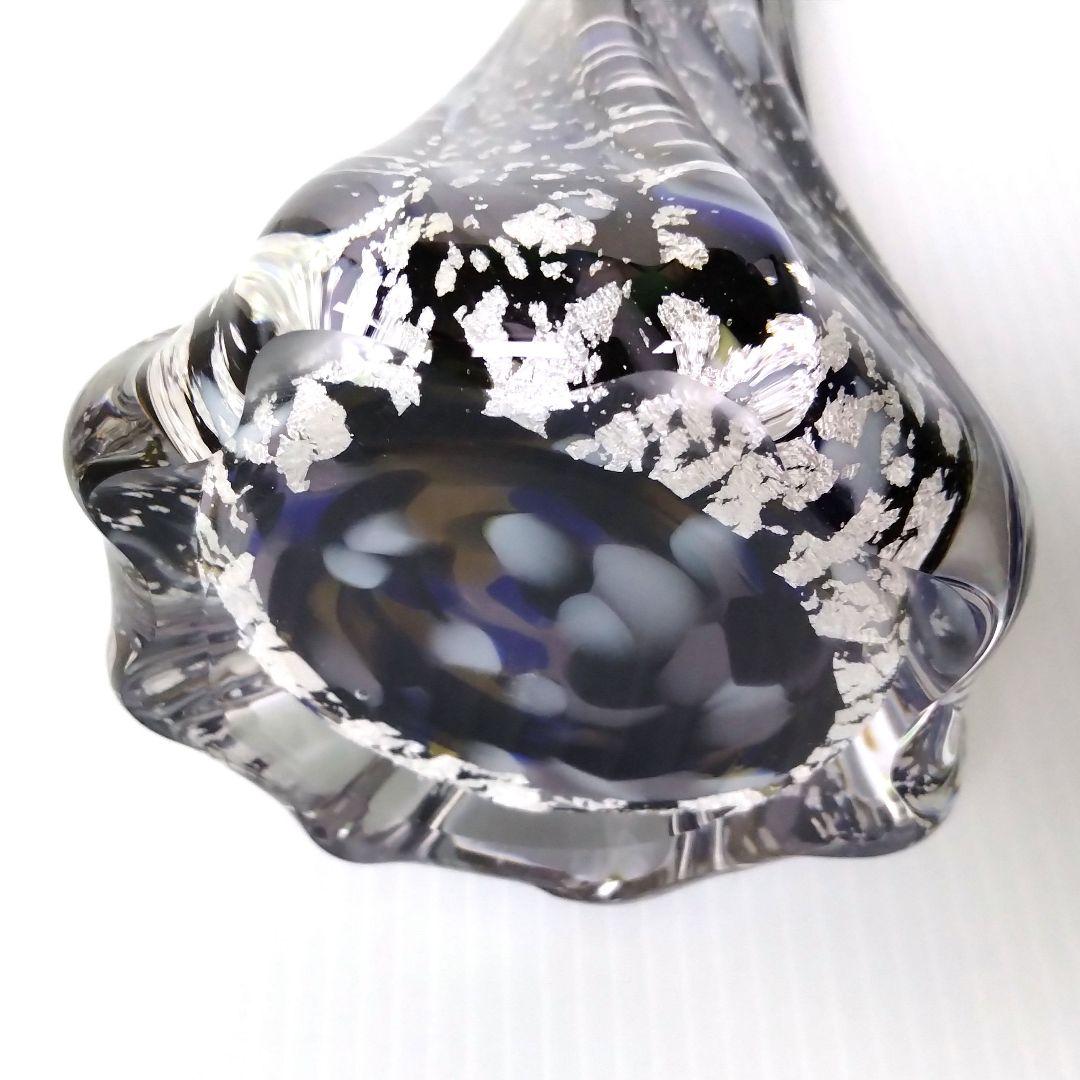 新品未使用 津軽びーどろ フラワーベース 夜空 季明かり 吹きガラス ガラス