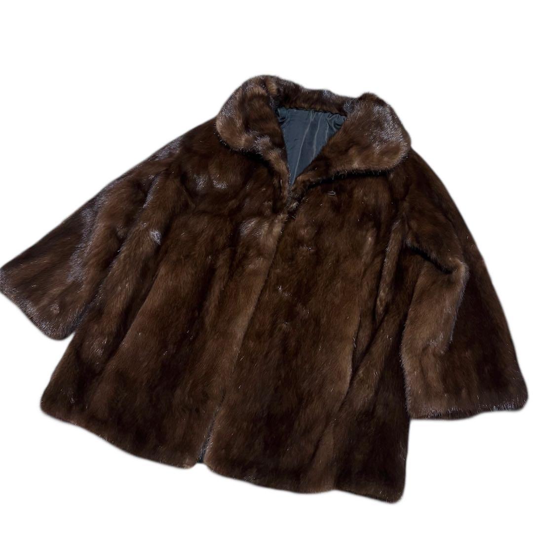 【美品】MINK FUR/ミンクファー/ブラウン系色/ファーコート/ハーフコート