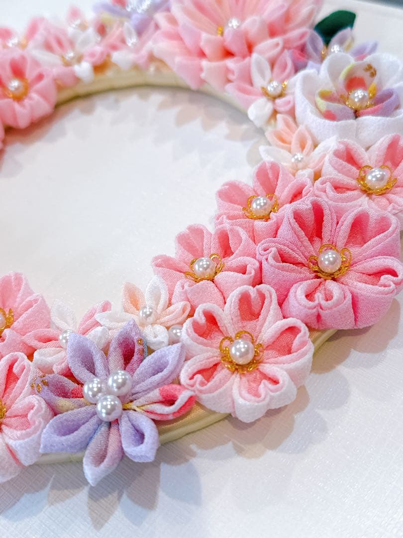 つまみ細工リース　リリー