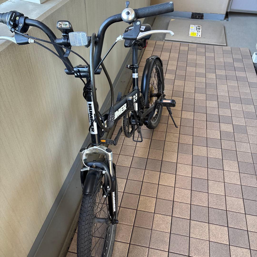 【限界突破割引　直接引取専用】HUMMER 20インチ折りたたみ自転車 ブラック