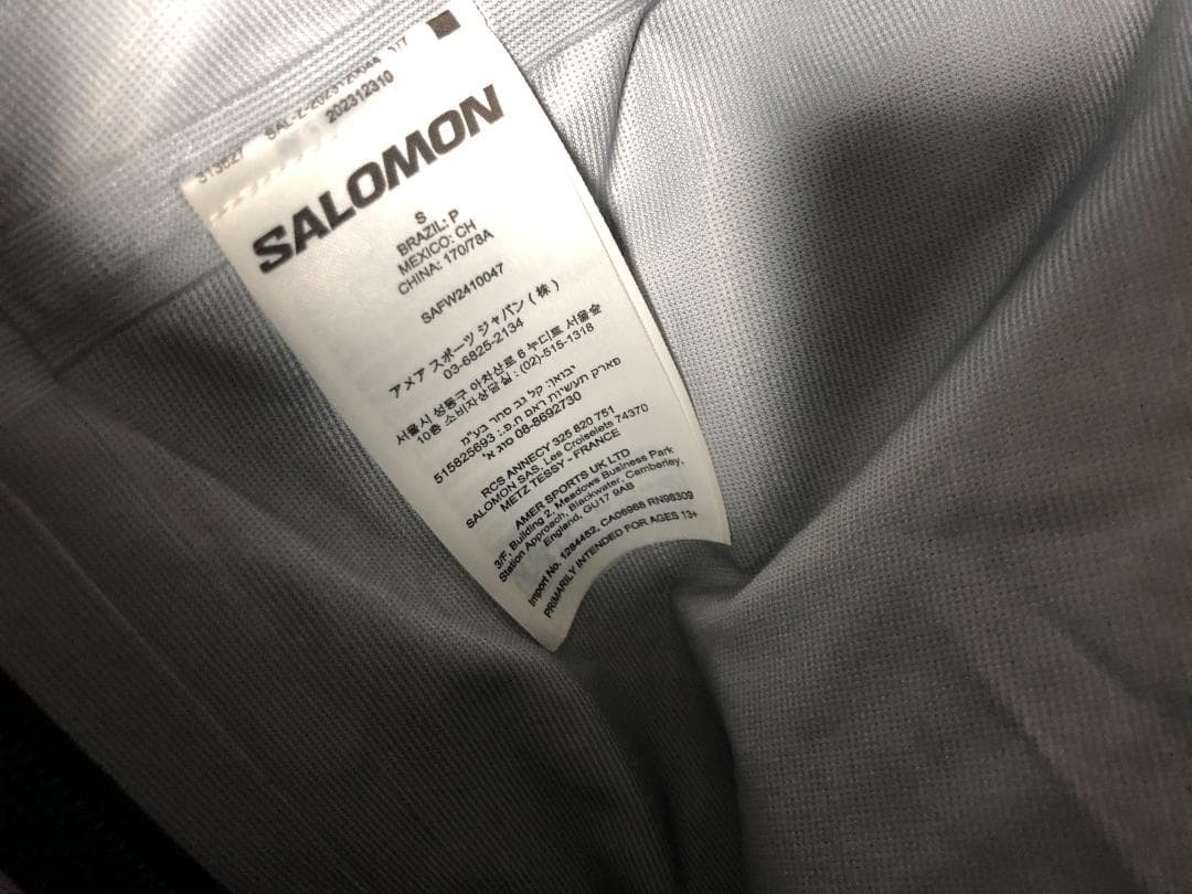 未使用 SALOMON メンズ アブソルート 3L ビブ スノーパンツ S 黒