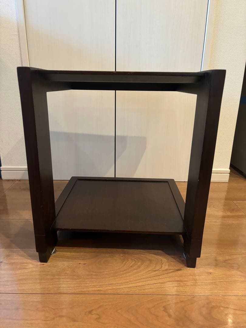 a.flat ダークブラウン 木製 サイドテーブル