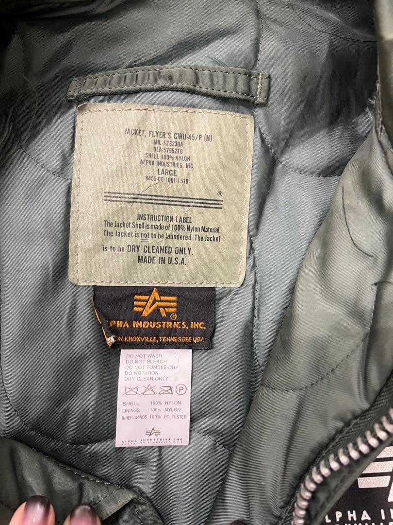 ひ*り様 47 ALPHA INDUSTRIES CWU-45/Pフライトジャケ