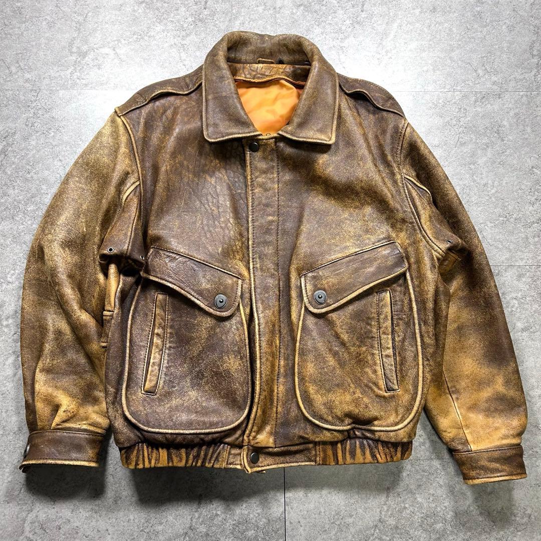 90s【Vintage】G-1 レザーフライトジャケット/Y2K/A-2/短丈◎