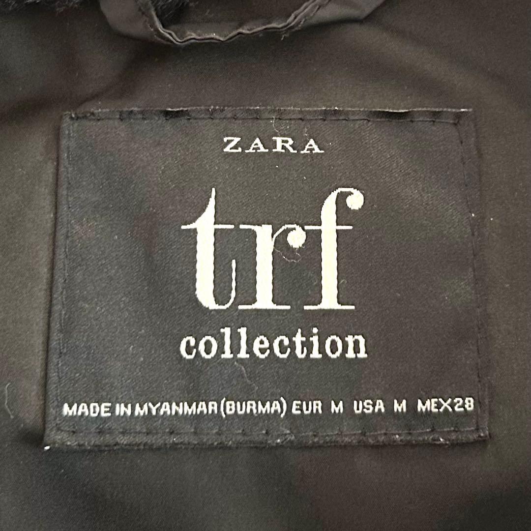 ザラ ZARA TRF ボリュームファーフード付き中綿ジャケット 黒 ブラック