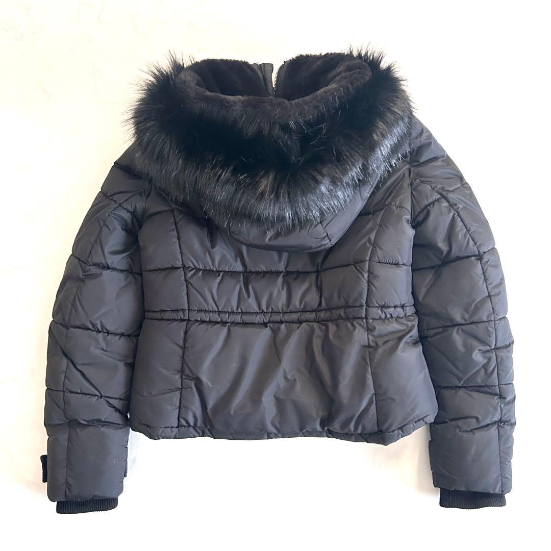 ザラ ZARA TRF ボリュームファーフード付き中綿ジャケット 黒 ブラック