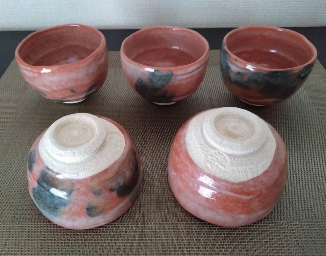 赤楽 楽焼 抹茶茶碗 5客セット 茶器 茶道具
