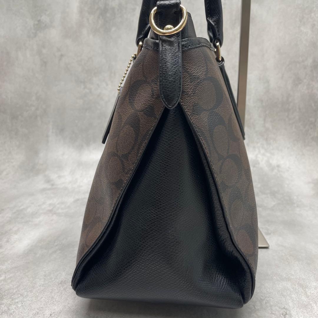 極美品✨A4可 コーチ 2way トート ショルダーバッグ PVC×レザー