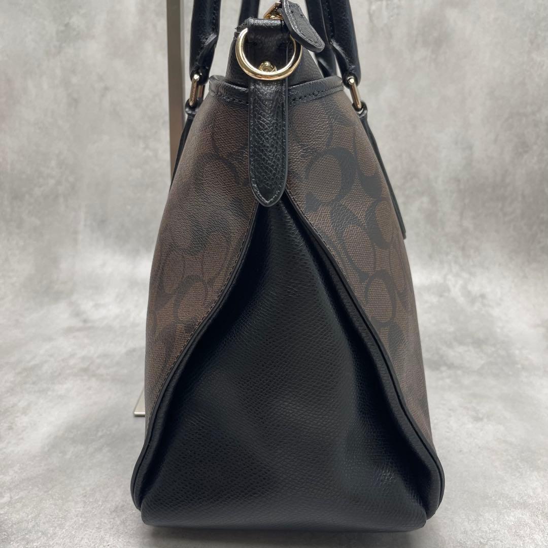 極美品✨A4可 コーチ 2way トート ショルダーバッグ PVC×レザー