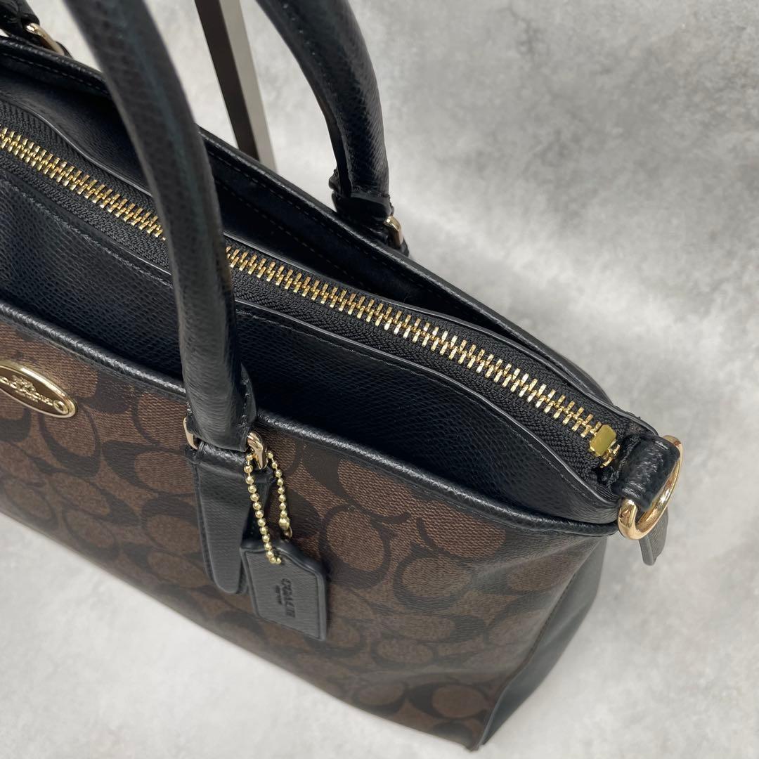 極美品✨A4可 コーチ 2way トート ショルダーバッグ PVC×レザー