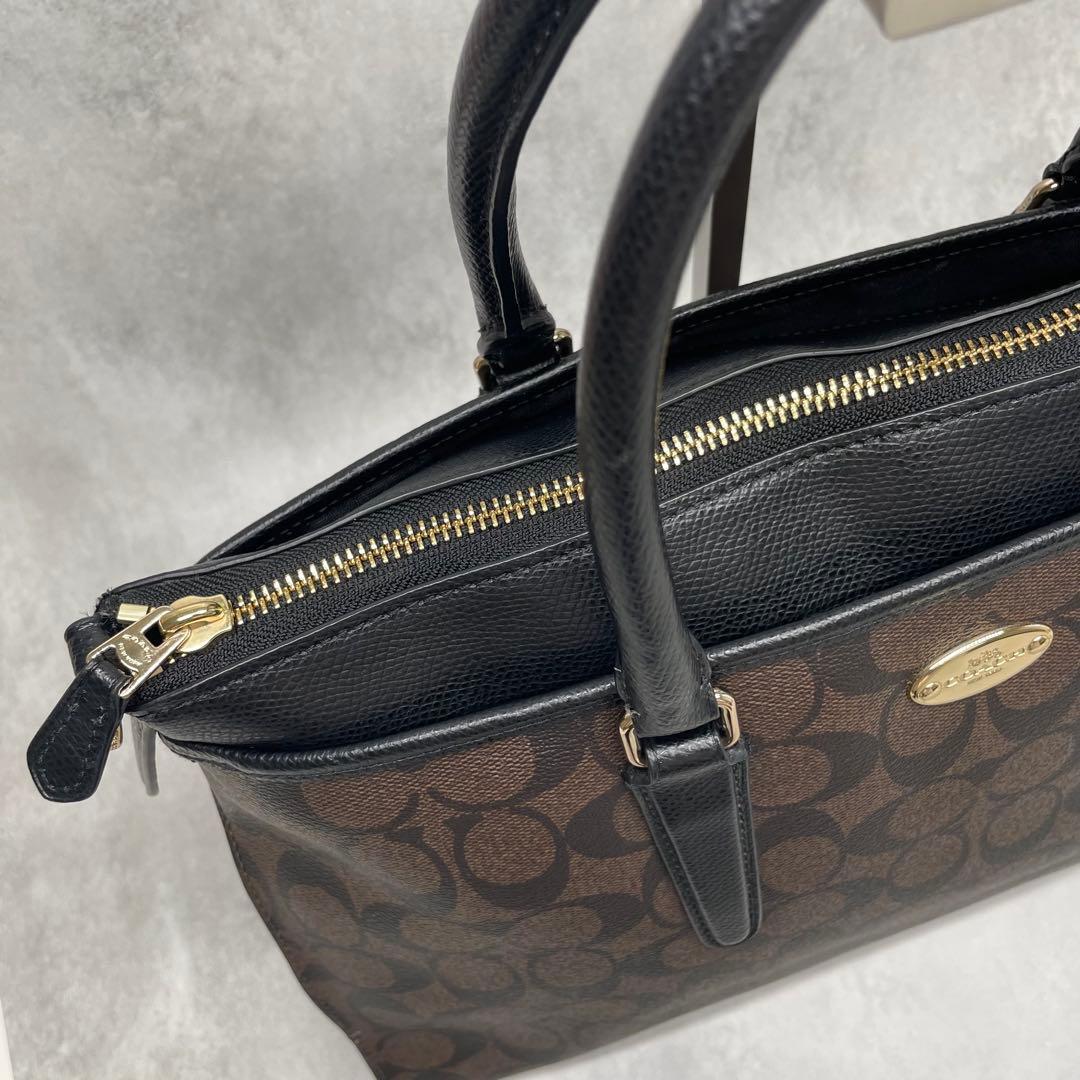 極美品✨A4可 コーチ 2way トート ショルダーバッグ PVC×レザー