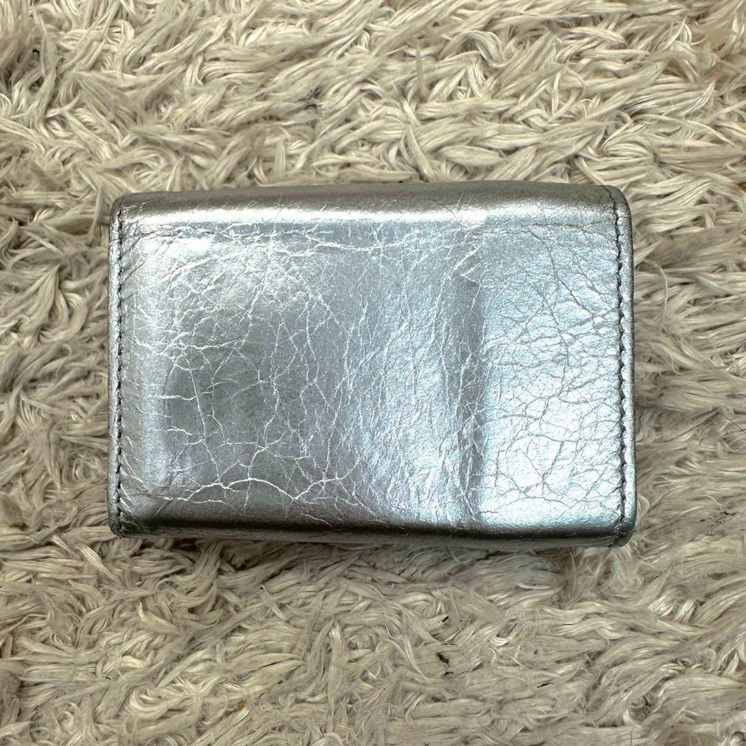 【美品】BALENCIAGA シルバー三つ折り財布 エブリデイ