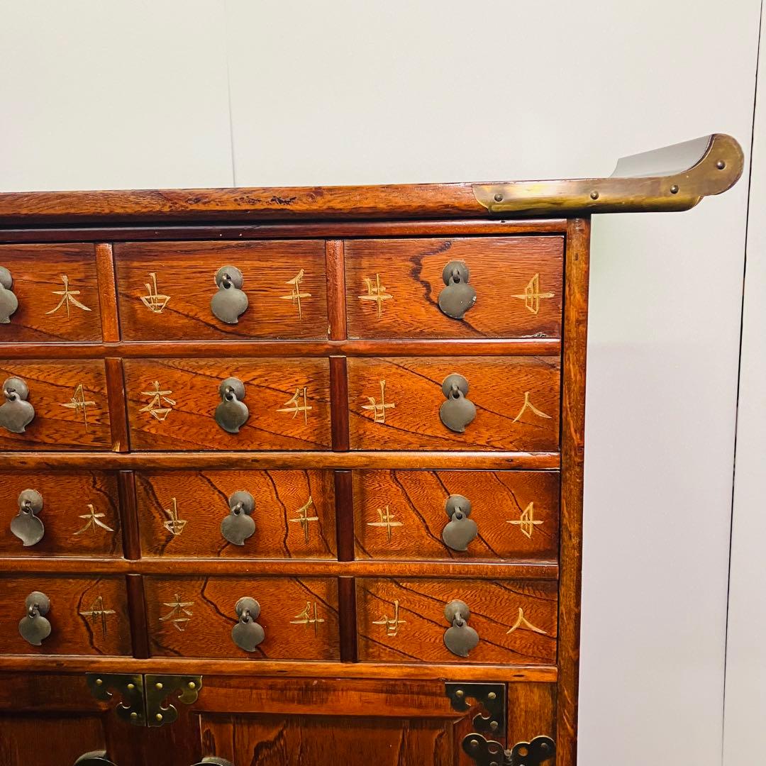 李朝　韓国　薬棚　アンティーク家具　タンス