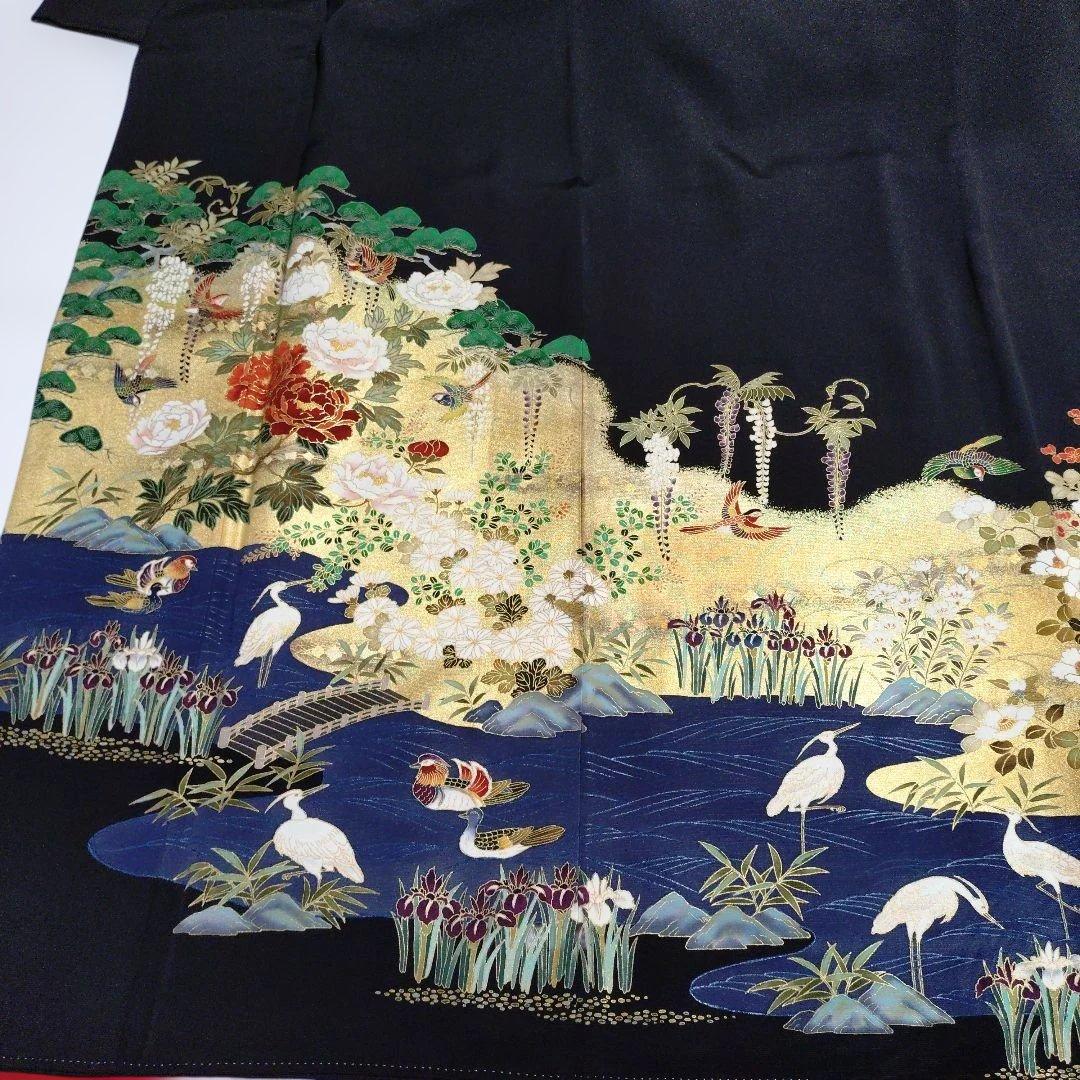黒留袖と袋帯セット　金彩　作家物　正絹　トールサイズ　帯長尺