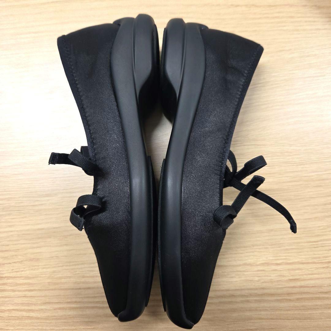 1度のみ着用【ルタロン　Lダブルリボンバレリーナ】ブラック24.5cm