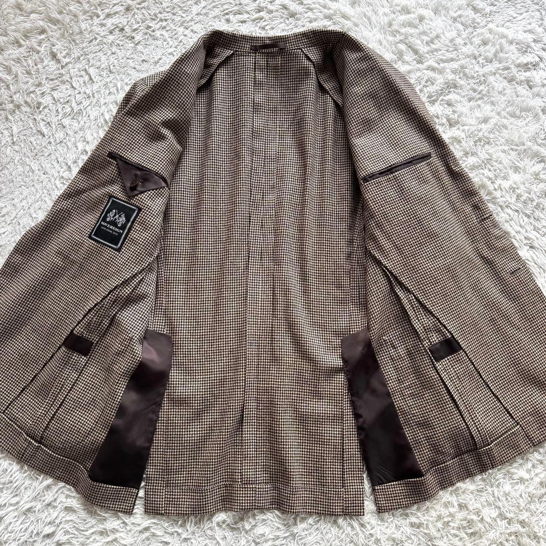 極美品　ユナイテッドアローズ　ソブリン　カシミヤ混　テーラードジャケット　千鳥